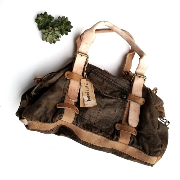 Bed Stu Handbags - Bed Stu Howard Canvas Leather Duffle NWT